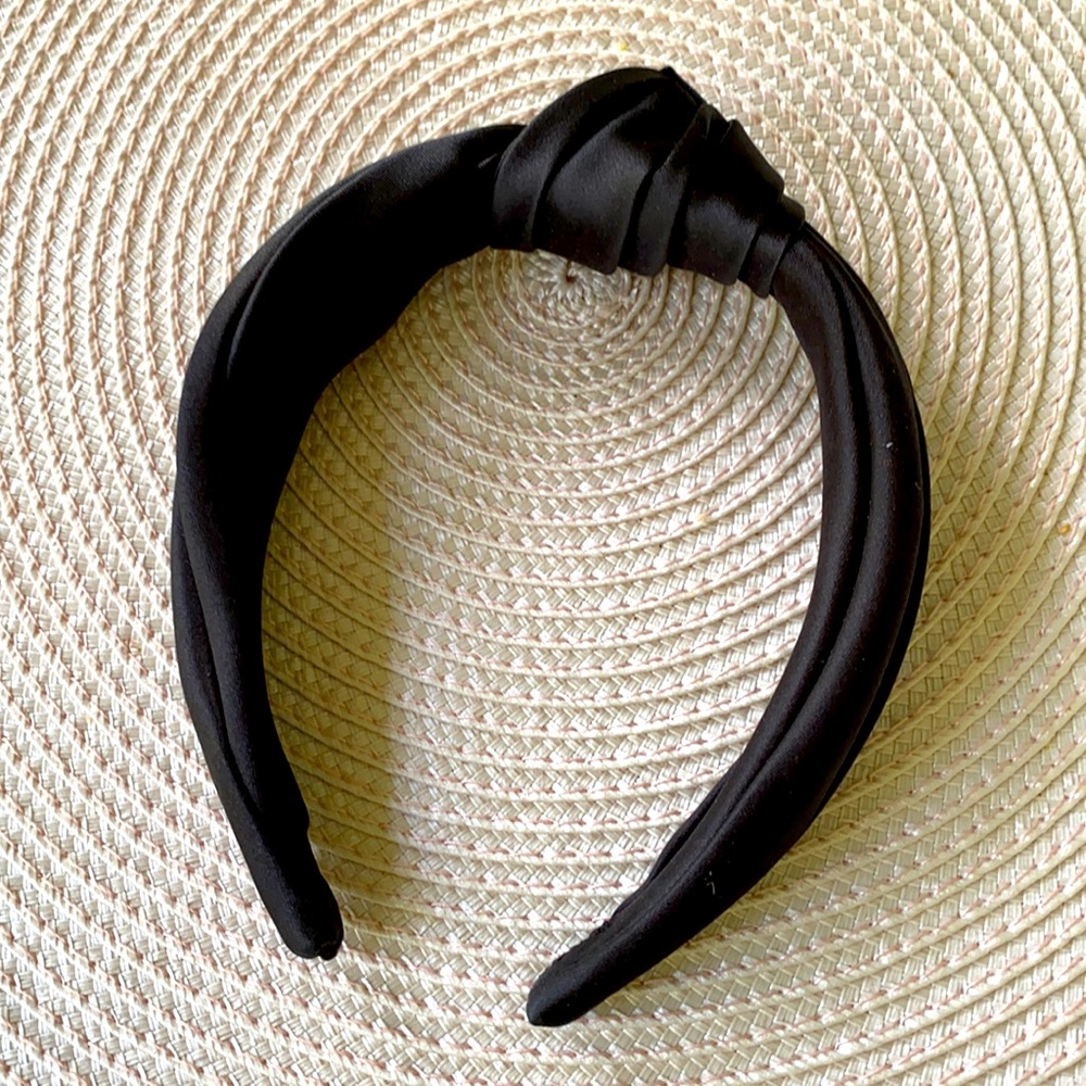 J. crew top knot headband - black satin